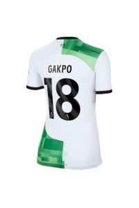 Liverpool Cody Gakpo #18 Jalkapallovaatteet Naisten Vieraspaita 2023-24 Lyhythihainen